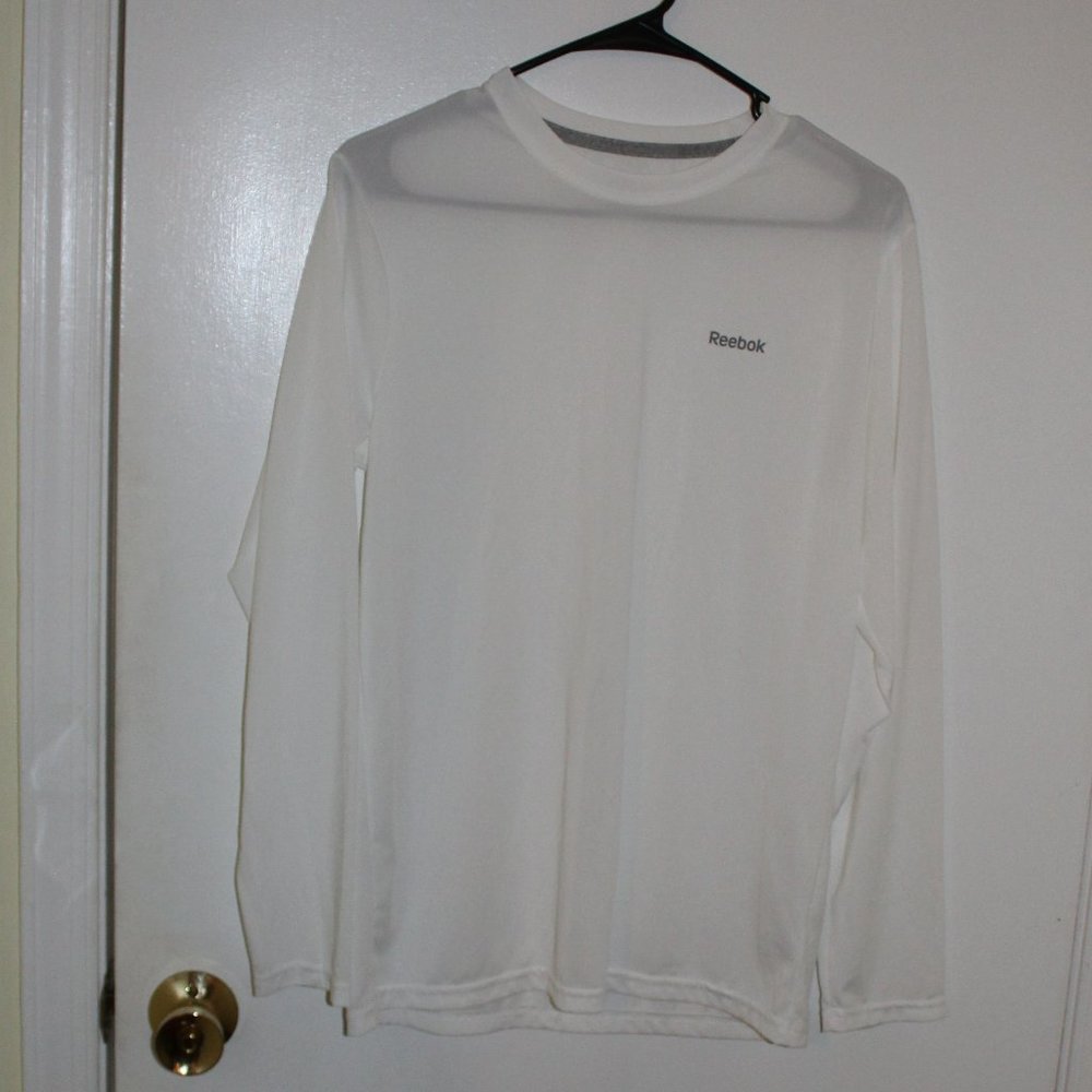 Reebok Play Dry Long Sleeve White Shirt